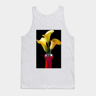 Three Yellow Calla Lililes Tank Top